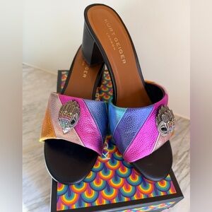 Kurt Geiger Multicolor Kensington Block Mules with Embellishments Size 40.5 Size